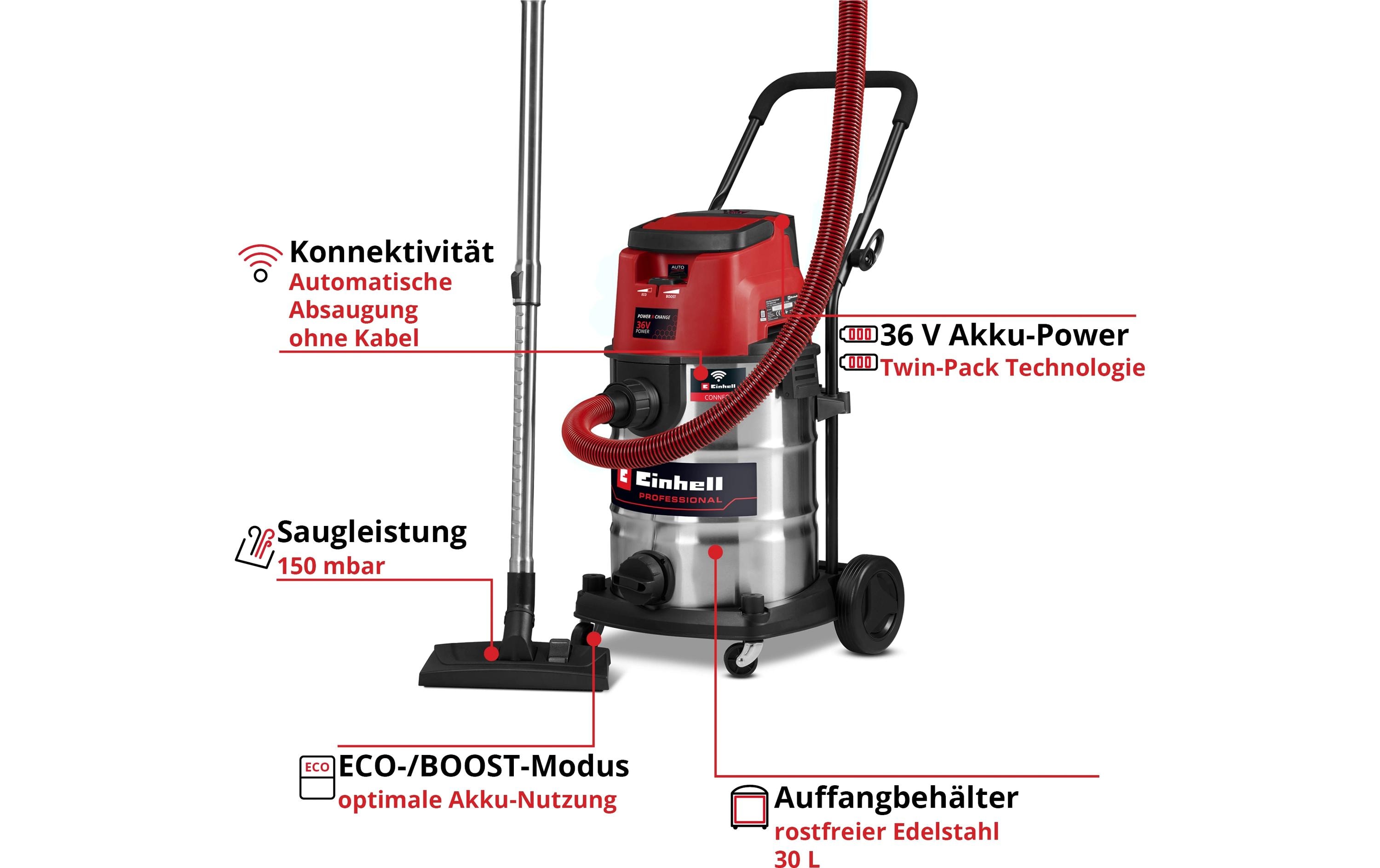 Einhell Akku-Nass-/Trockensauger TP-VC 36/30 S Auto Solo