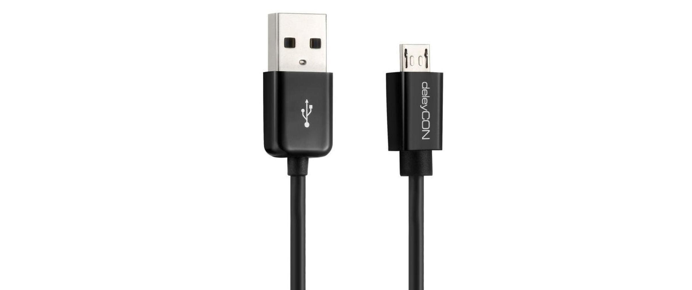 deleyCON USB 2.0-Kabel USB A - Micro-USB B 0.15 m