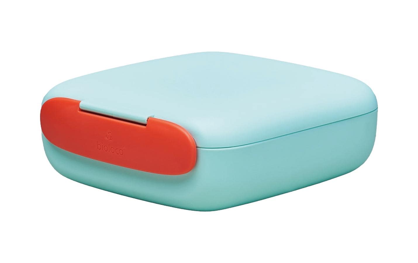 BioLoco Lunchbox square-Real talk Hellblau/Rot