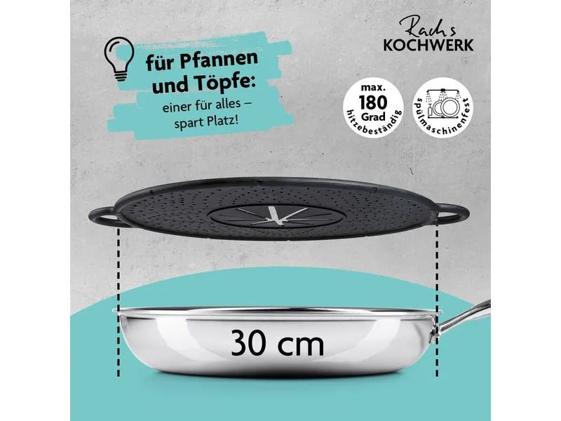 Kochwerk Spritzschutzdeckel 30 cm, Schwarz