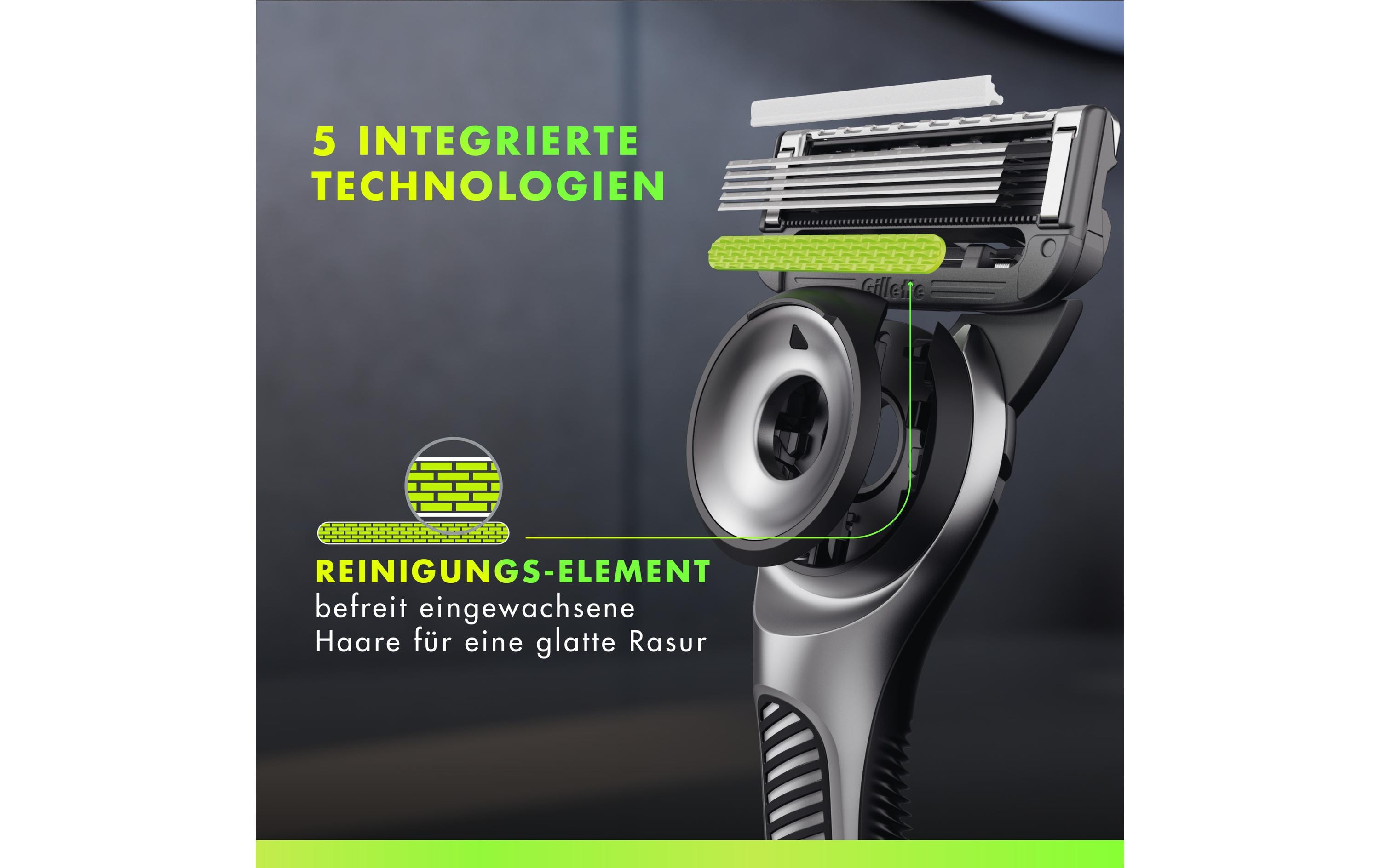 Gillette Herrenrasierer GilletteLabs 5er + Handstück + Wandhalterung