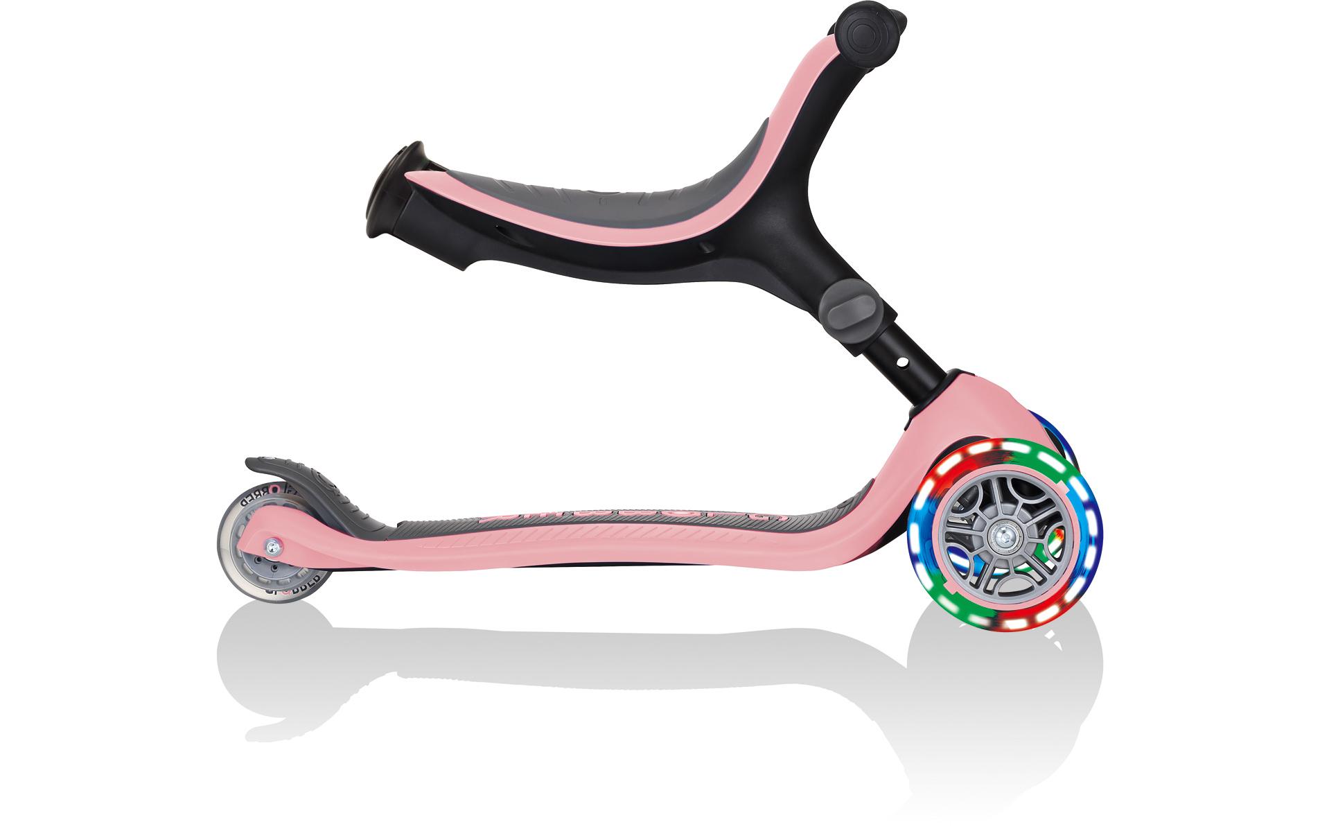 GLOBBER Scooter GO UP Foldable Plus Lights, Pastel Rosa