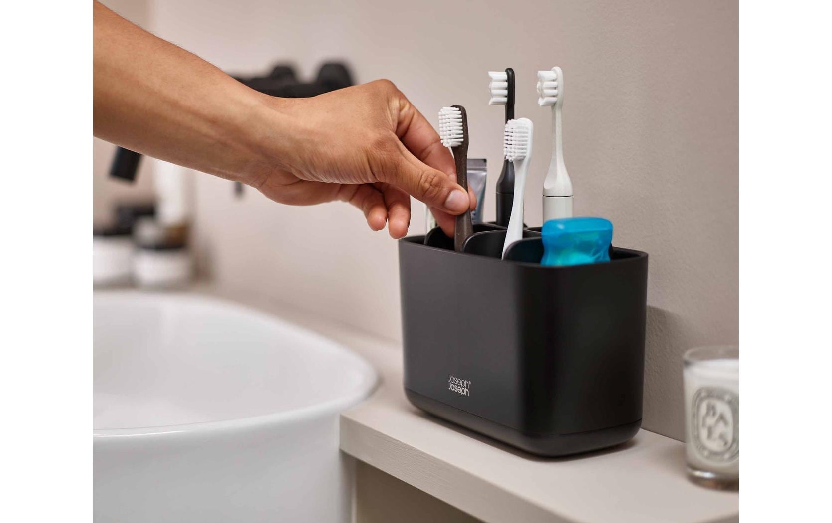 Joseph Joseph Zahnputzbecher EasyStore Gross, Mattschwarz