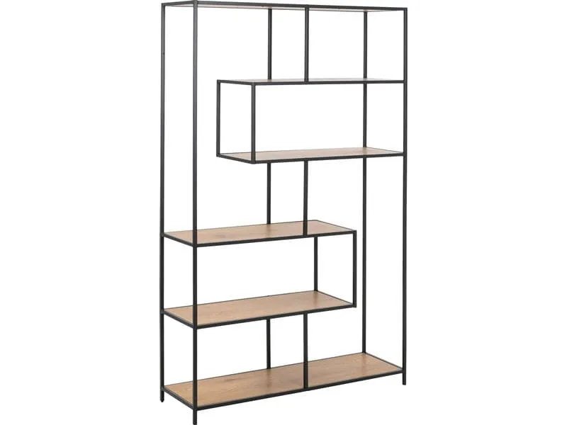 AC Design Regal Seaford 114 x 35 x 185 cm, Eiche/Schwarz AC Design Regal Seaford 114 x 35 x 185 cm, Eiche/Schwarz
