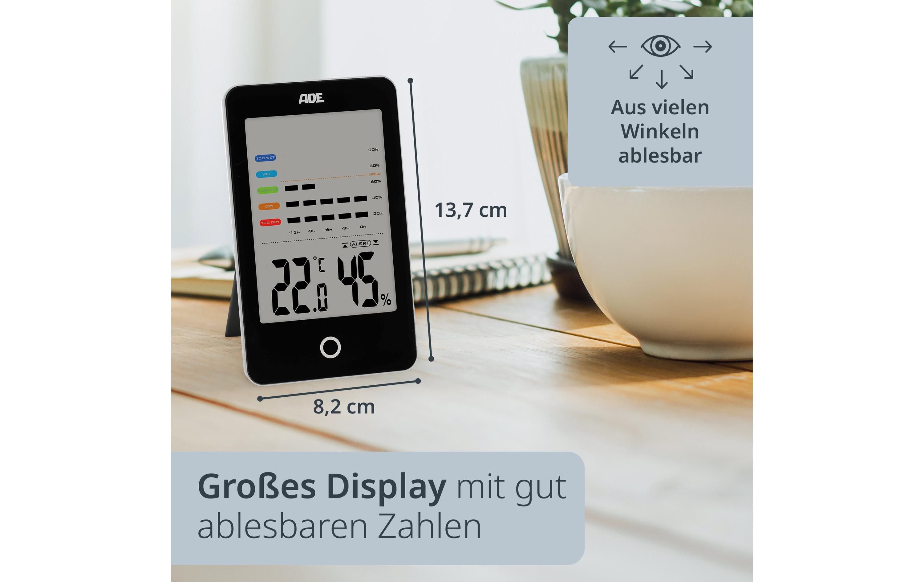 ADE Thermo-/Hygrometer digital Schwarz