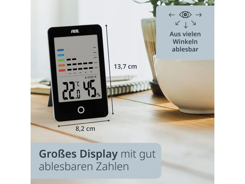 ADE Thermo-/Hygrometer digital Schwarz
