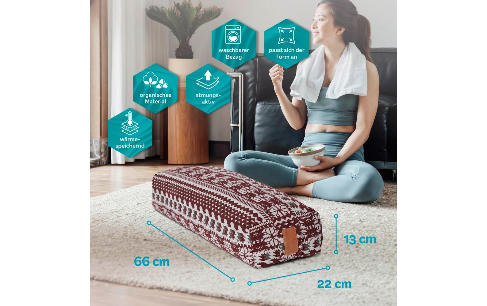 DoYourYoga Yoga-Bolster Paravati Weiss/Rot