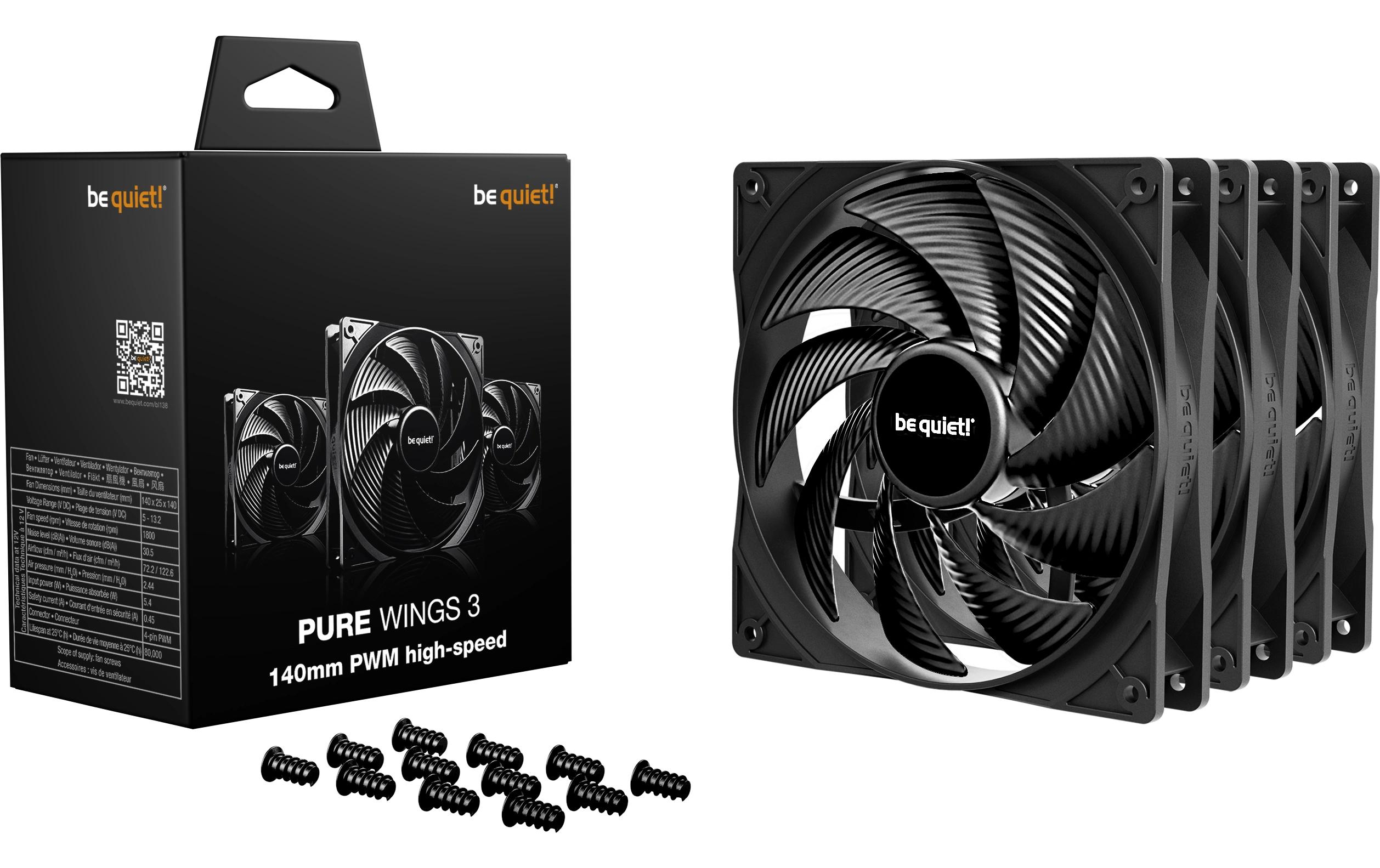 be quiet! PC-Lüfter PURE WINGS 3 140mm PWM HS 3-Pack