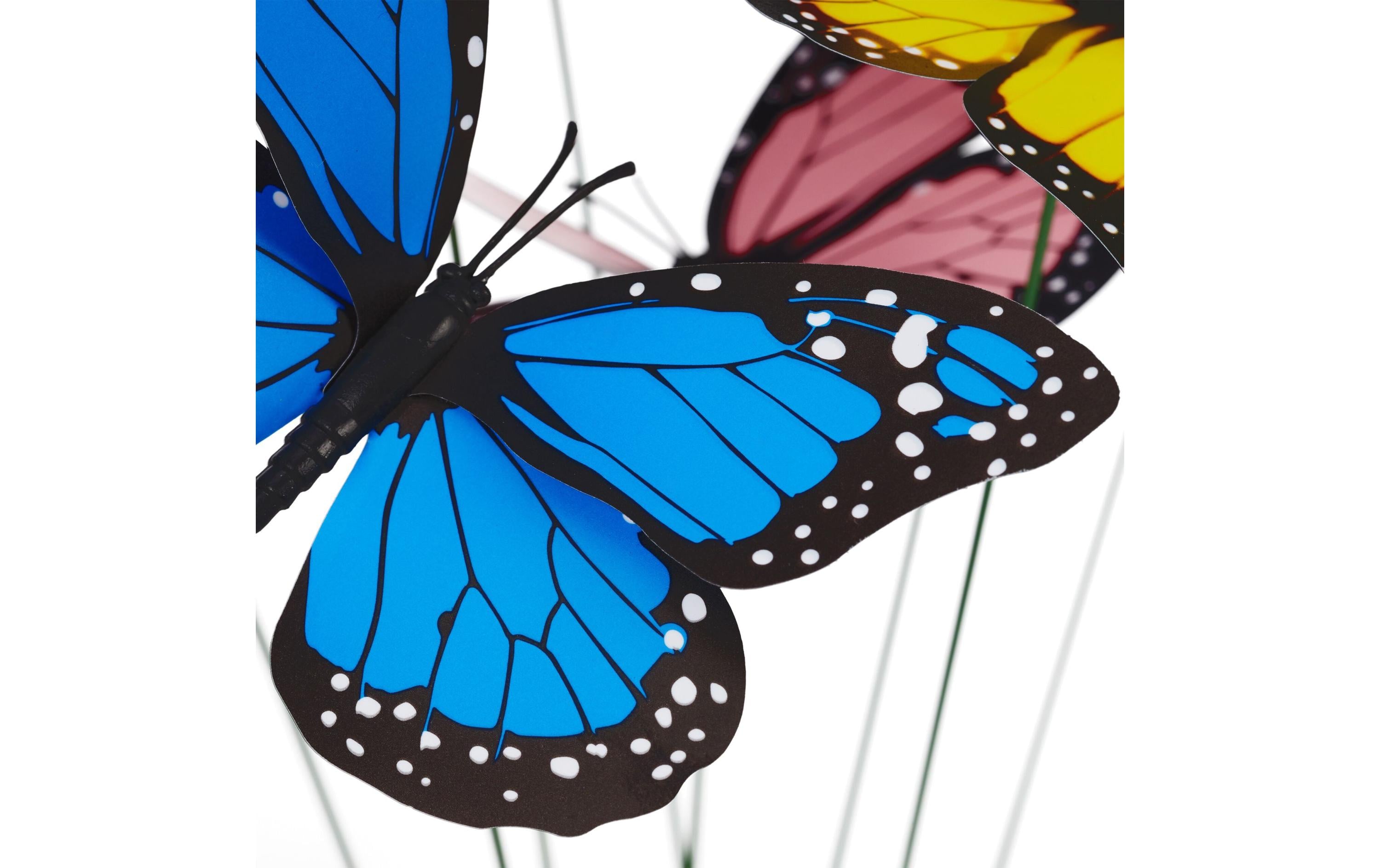 relaxdays Gartenstecker Schmetterlinge 72 Stück, Mehrfarbig