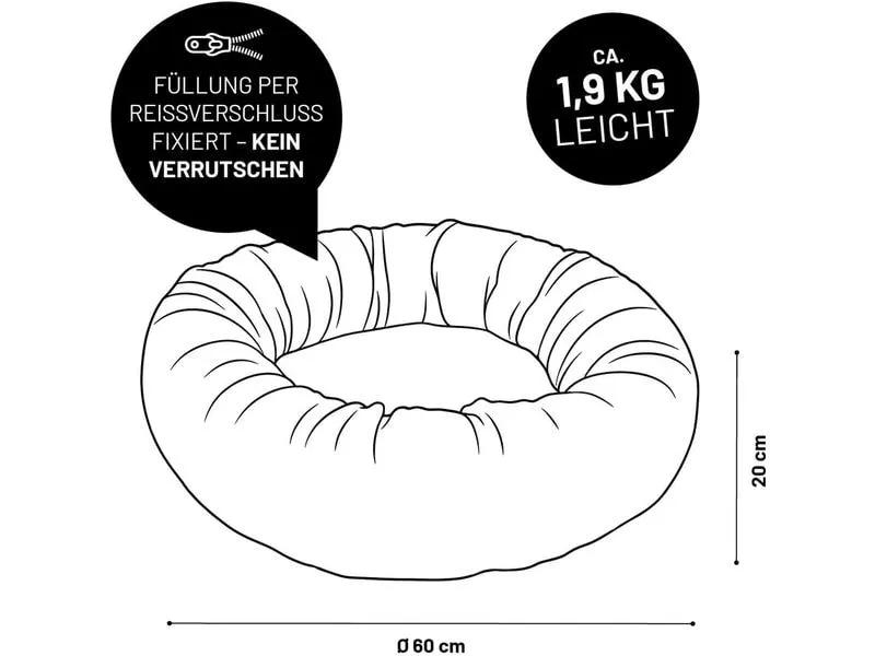 Lumaland Katzenbett Cord Grau