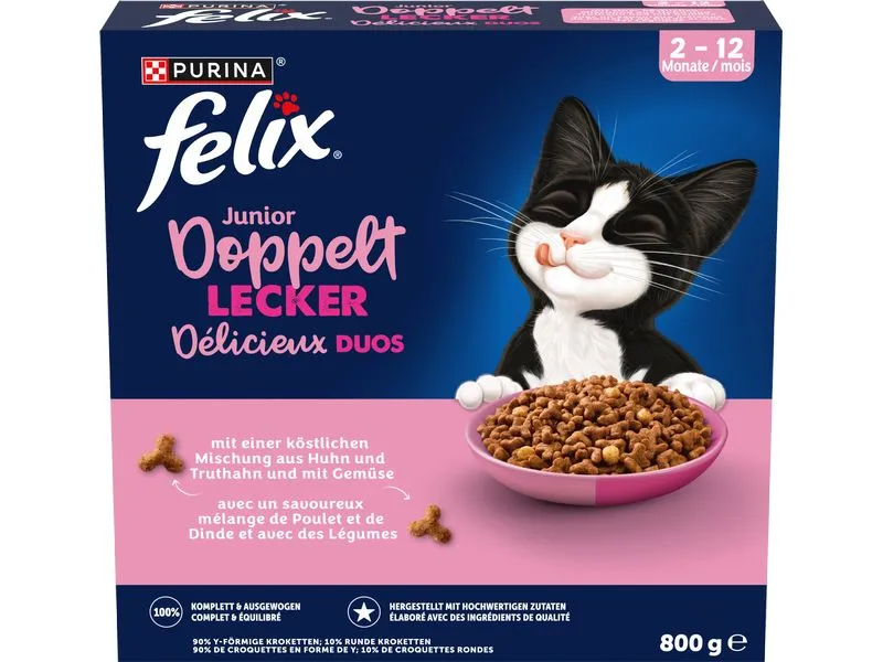 Felix Trockenfutter Doppelt Lecker Junior Geflügel 800 g
