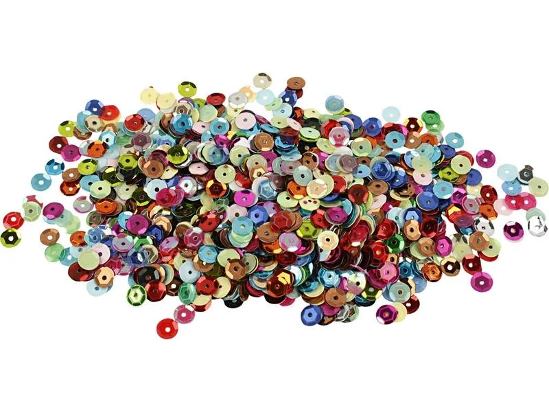 Creativ Company Pailletten 6 mm, 10 g, Mehrfarbig