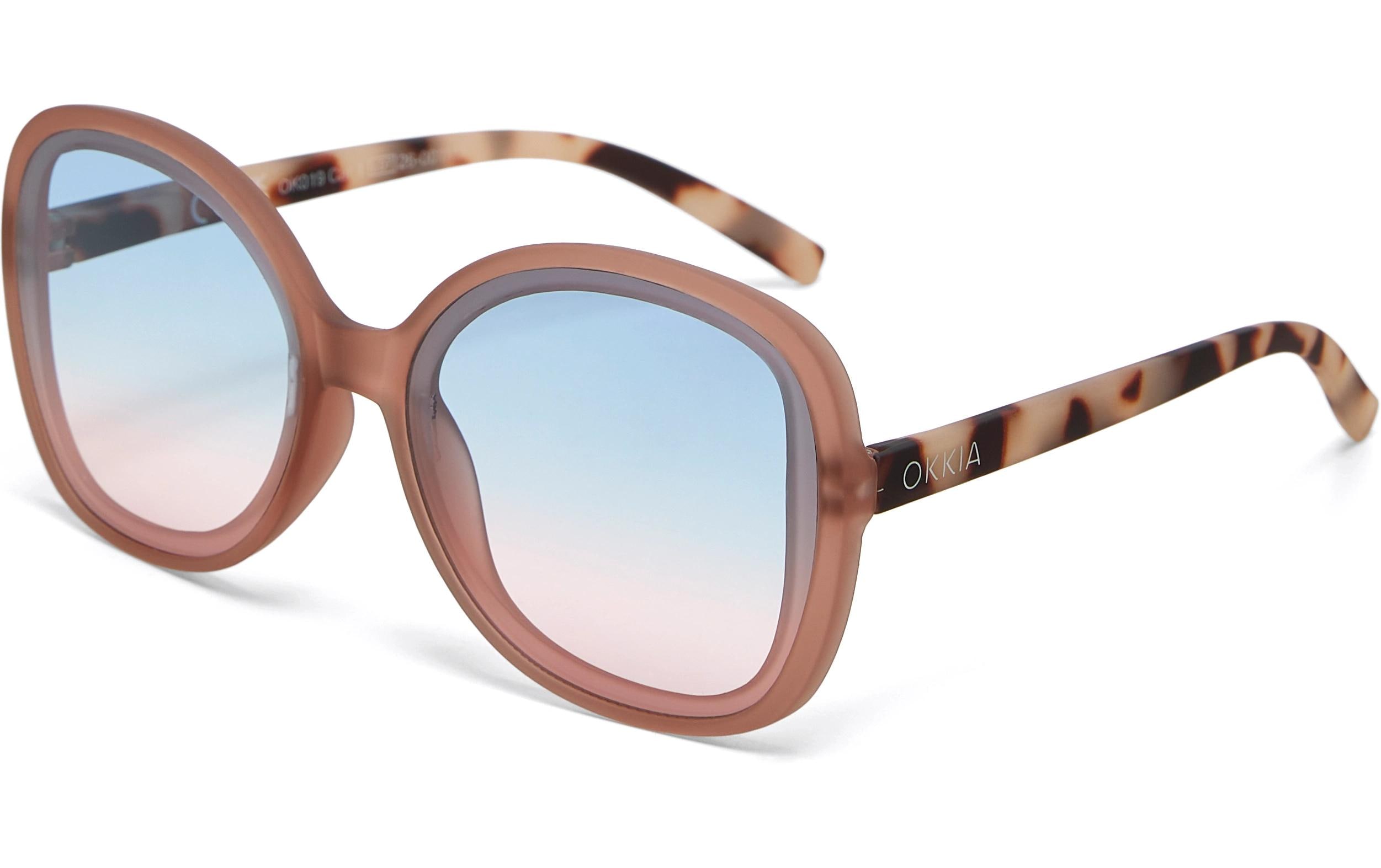 OKKIA Sonnenbrille Anna Pink Havana, Blue Pink Lens