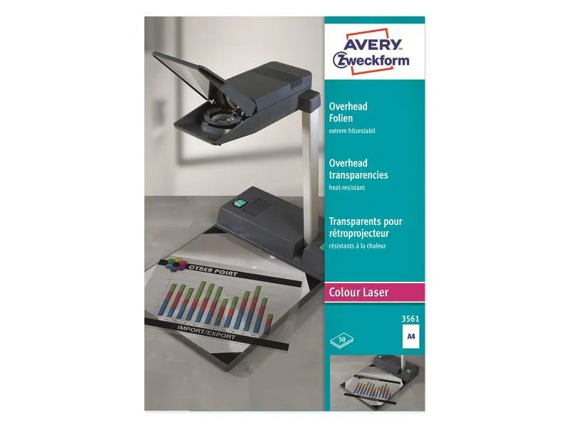 Avery Zweckform Overheadfolie A4, 50 Stück, Transparent Avery Zweckform Overheadfolie A4, 50 Stück, Transparent