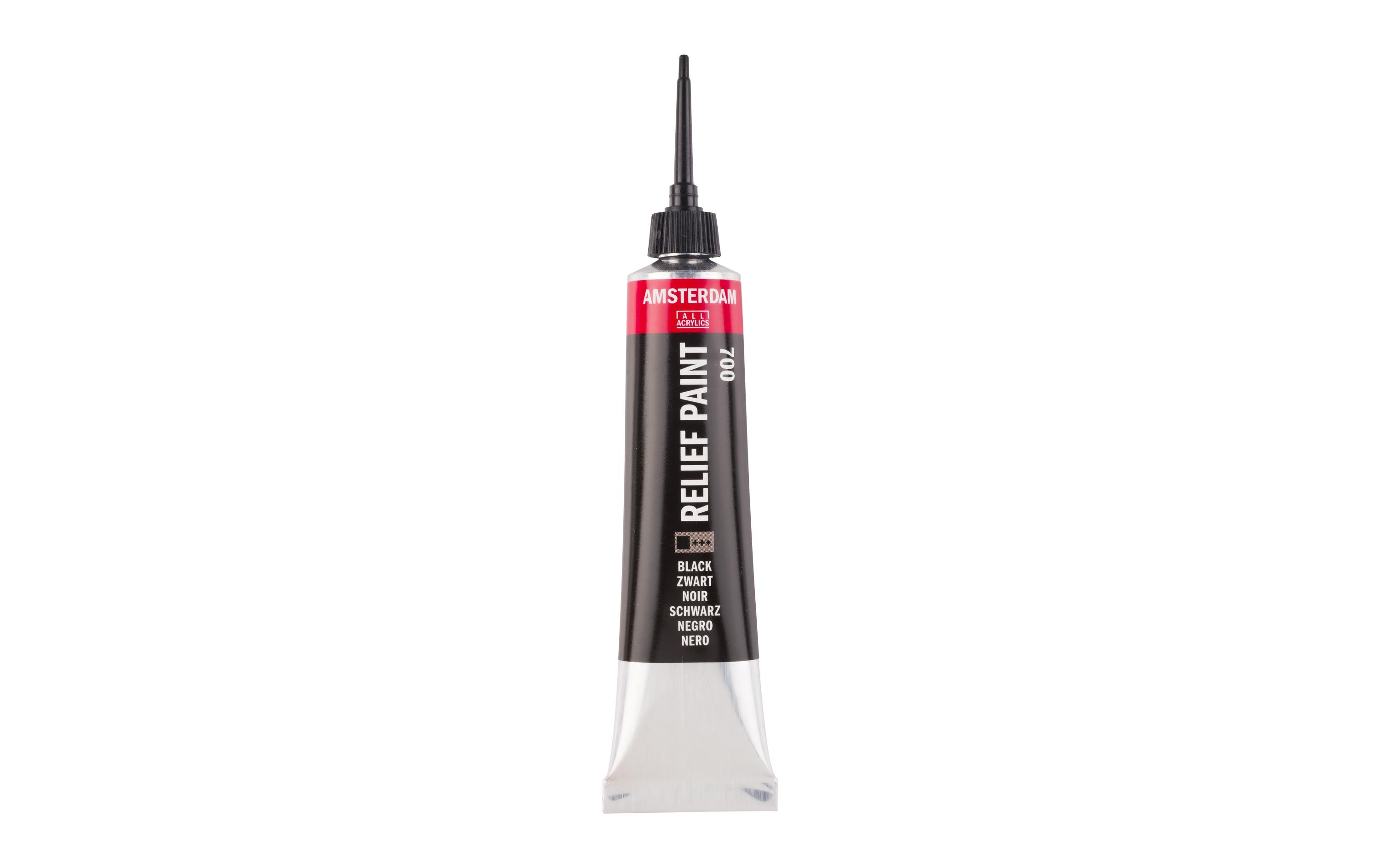 Amsterdam Acrylfarbe Reliefpaint 700 Schwarz deckend, 20 ml