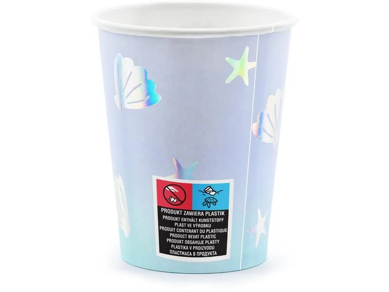 Partydeco Einwegbecher Narwal 220 ml, 6 Stück, Hellblau Partydeco Einwegbecher Narwal 220 ml, 6 Stück, Hellblau