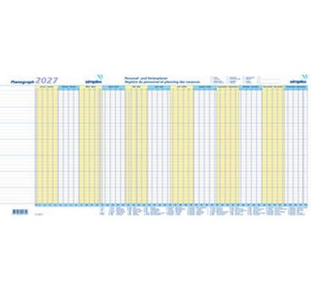 Simplex Jahresplaner Planograph 3-er Set, 2027, 64 x 29.6 cm Simplex Jahresplaner Planograph 3-er Set, 2027, 64 x 29.6 cm