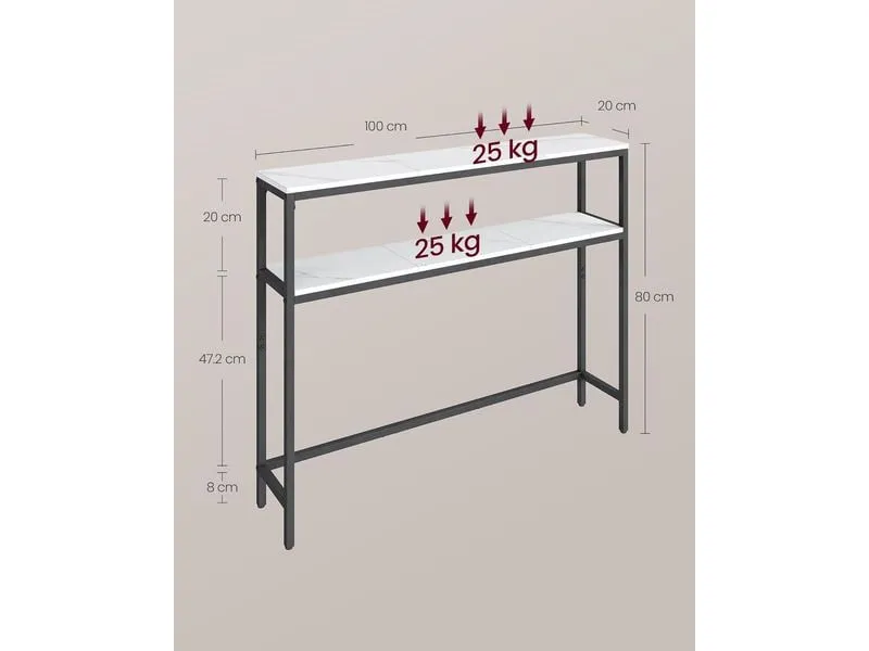 VASAGLE Konsolentisch 100 x 80.5 cm, Weiss
