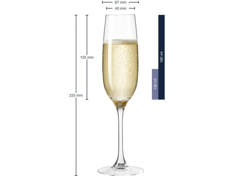 Leonardo Sektglas Ciao 190 ml, 6 Stück, Transparent