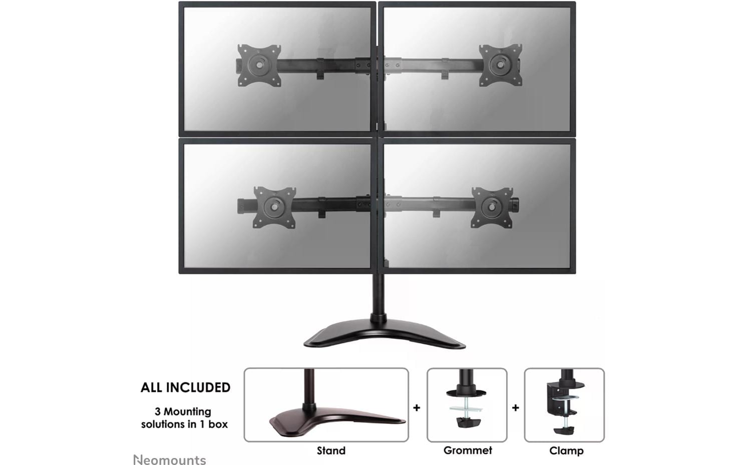NEOMOUNTS Tischhalterung NM-D335D4 bis 8 kg – Schwarz