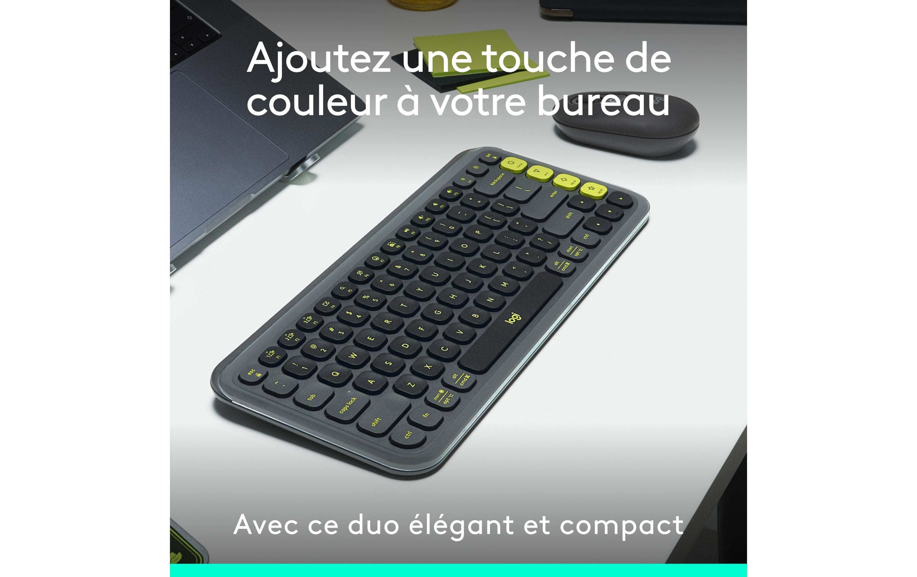 Logitech Tastatur-Maus-Set POP Icon Combo Graphite