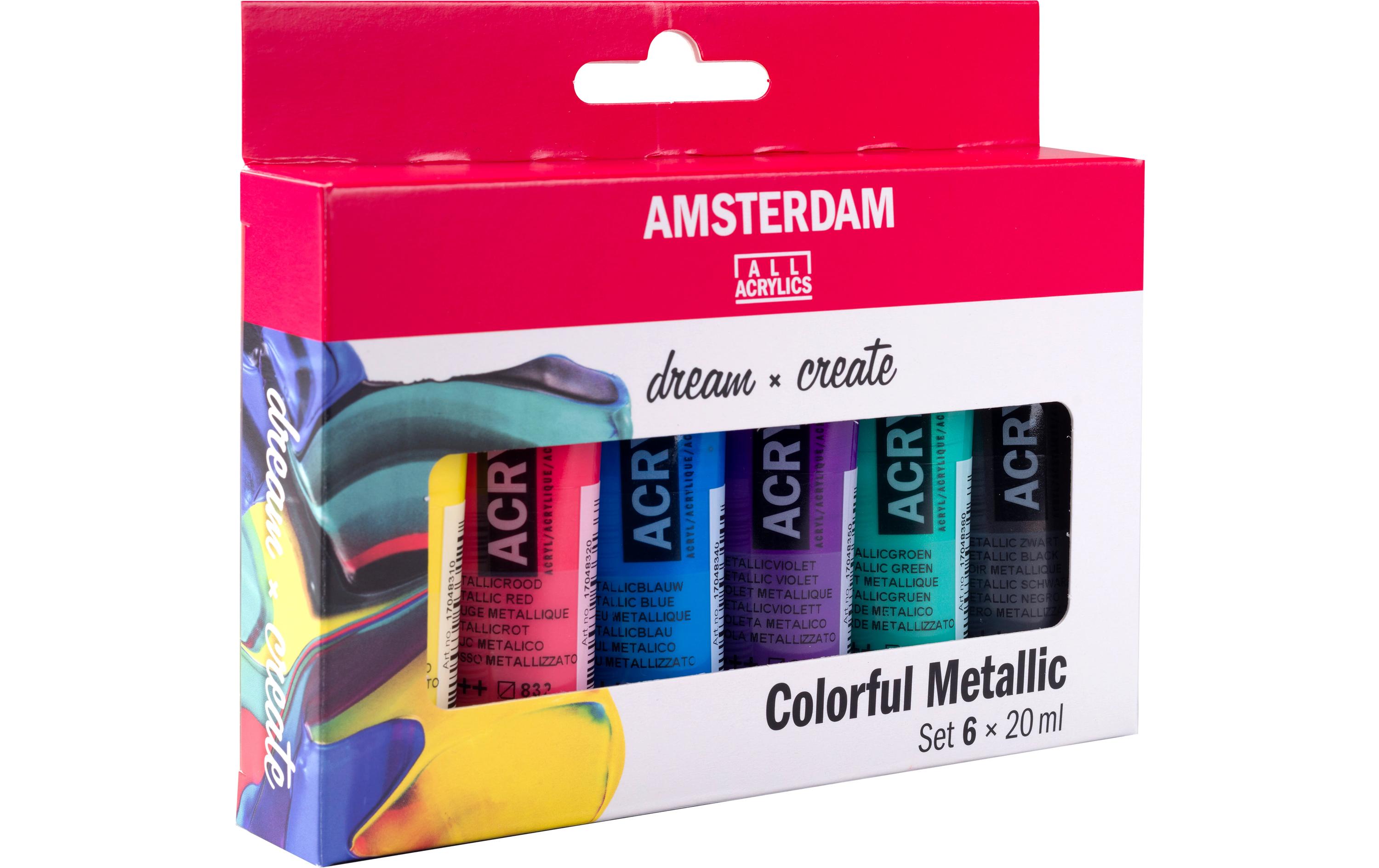 Amsterdam Acrylfarbe Set Colorful Metallic 6 Tuben à 20 ml Amsterdam Acrylfarbe Set Colorful Metallic 6 Tuben à 20 ml