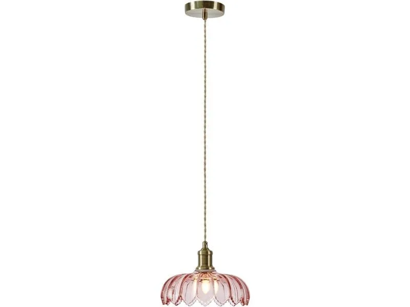 Markslöjd Pendelleuchte KURAGE 1-flammig Eisen Pink/Antikmessing