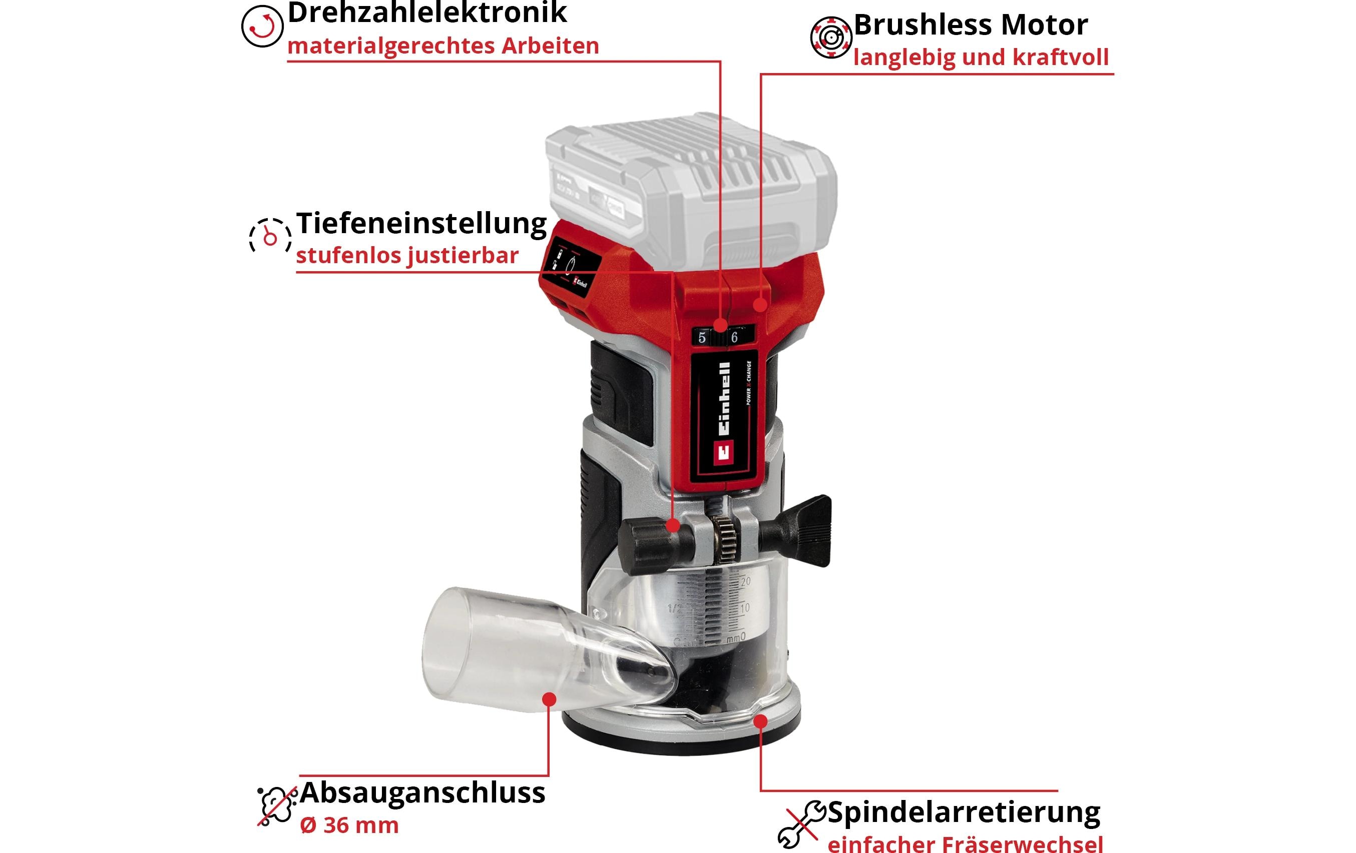 Einhell Akku-Kantenfräse TP-ET 18 Li BL