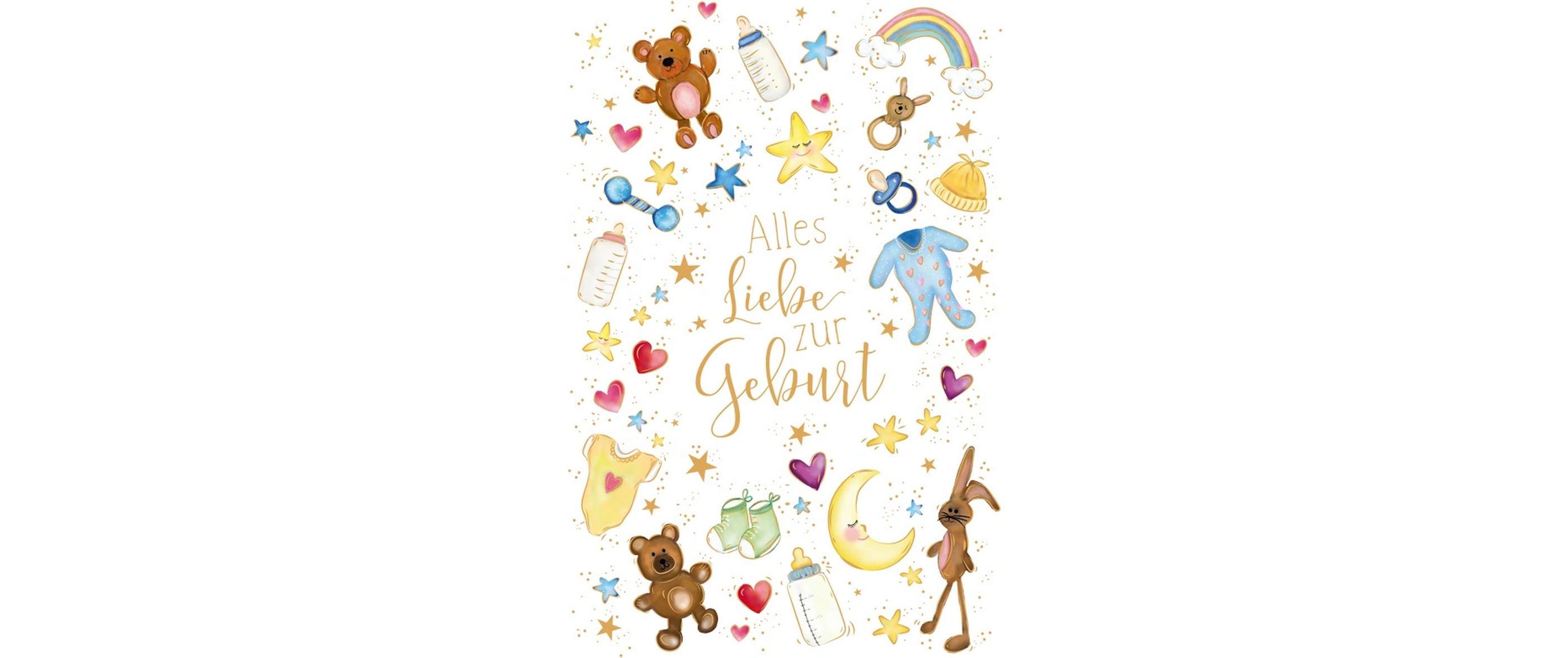 ABC Glückwunschkarte Geburt 12.5 x 17.6 cm ABC Glückwunschkarte Geburt 12.5 x 17.6 cm