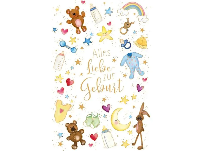 ABC Glückwunschkarte Geburt 12.5 x 17.6 cm ABC Glückwunschkarte Geburt 12.5 x 17.6 cm