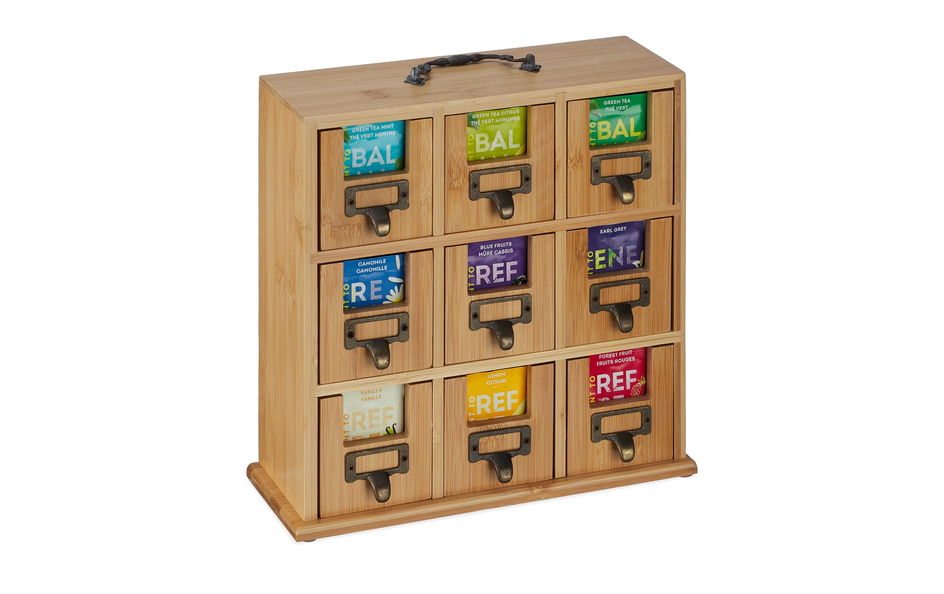 relaxdays Teebeutel-Box Hellbraun/Kupfer relaxdays Teebeutel-Box Hellbraun/Kupfer