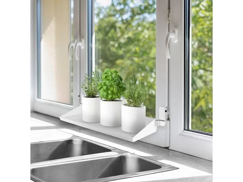 Frischluft Fensterbrett 65-107 cm, Weiss