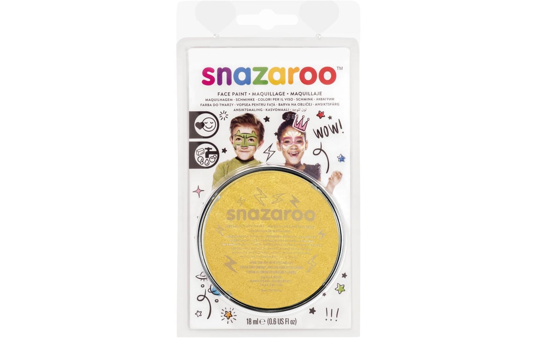 Snazaroo Schminkfarbe Blister 18 ml, Gold Metallic