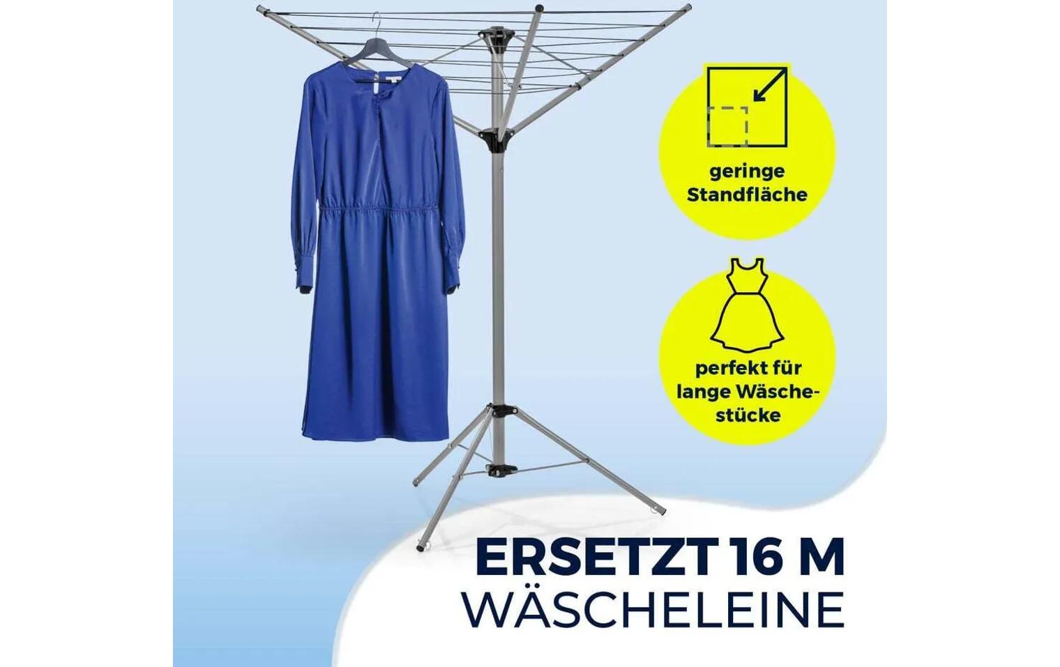 EASYmaxx Wäschespinne Platzwunder Offen: 28 x 76 x 144 cm, 16 Meter