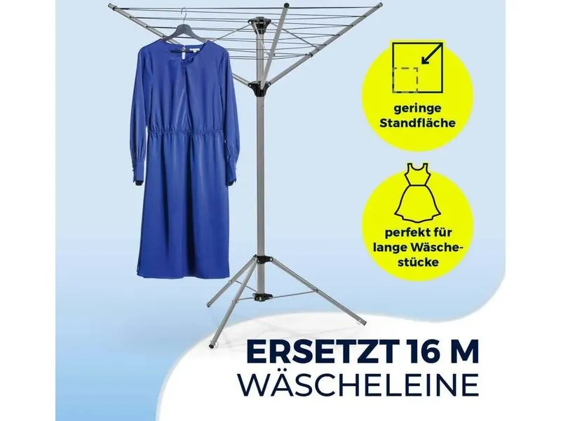 EASYmaxx Wäschespinne Platzwunder Offen: 28 x 76 x 144 cm, 16 Meter EASYmaxx Wäschespinne Platzwunder Offen: 28 x 76 x 144 cm, 16 Meter