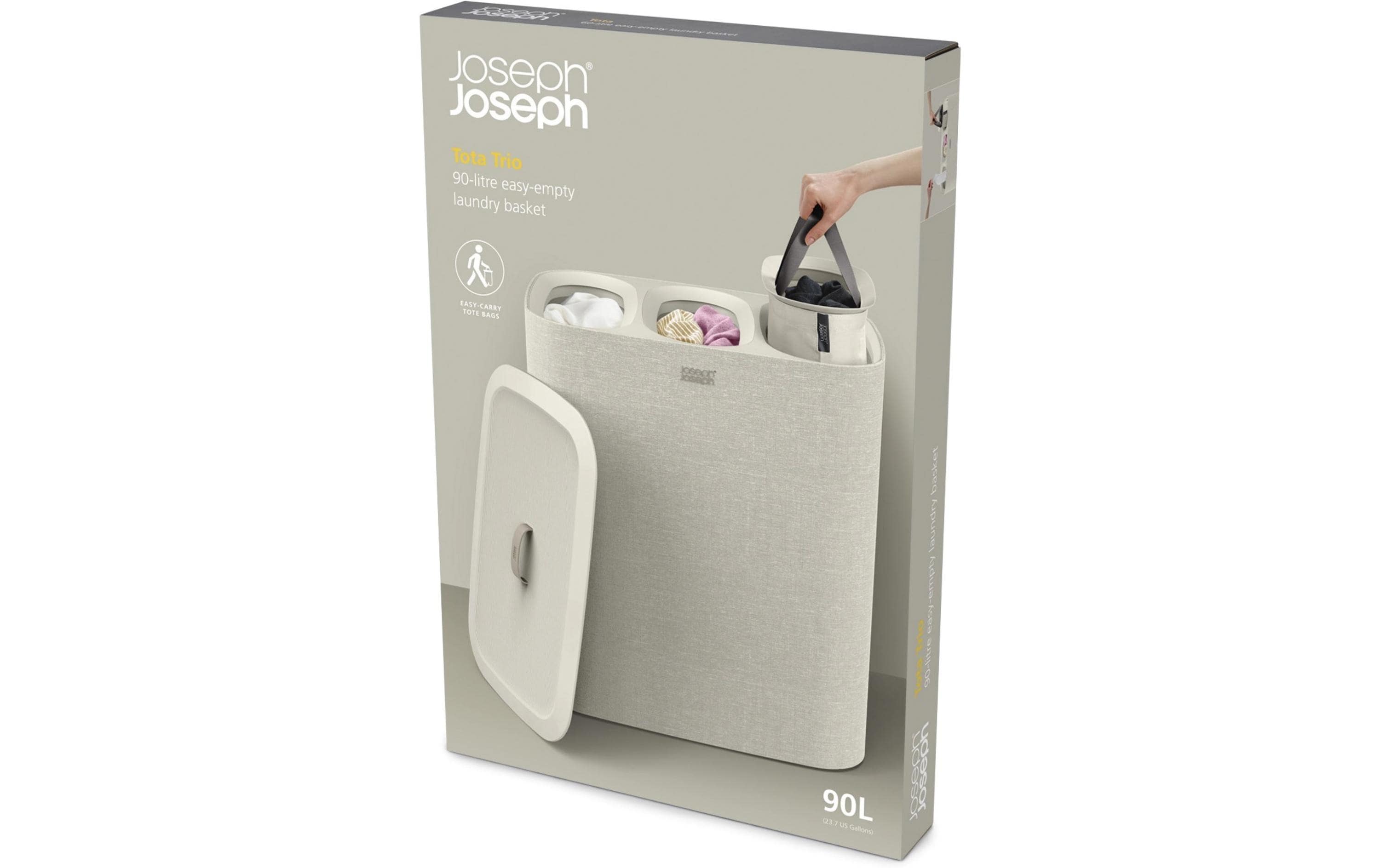 Joseph Joseph Wäschesammler Tota Trio 90 L, 3x 30 L, Ecru