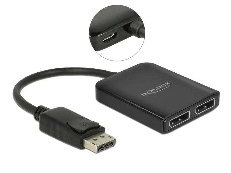 Delock 2-Port Signalsplitter DisplayPort, MST support Delock 2-Port Signalsplitter DisplayPort, MST support