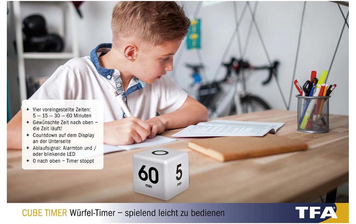 TFA Dostmann Küchentimer Cube Weiss