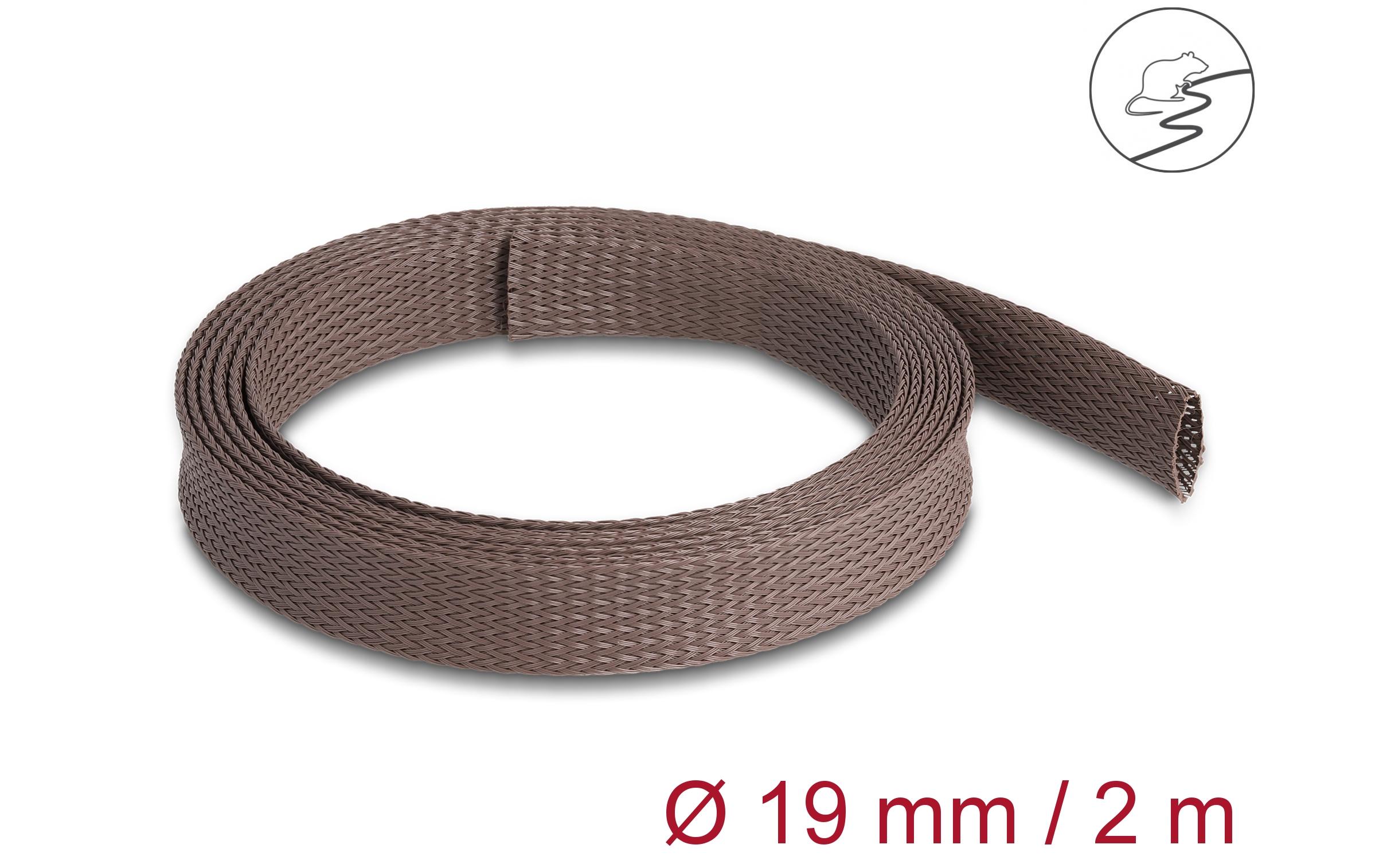Delock Geflechtschlauch nagerfest, 2 m x 19 mm Braun