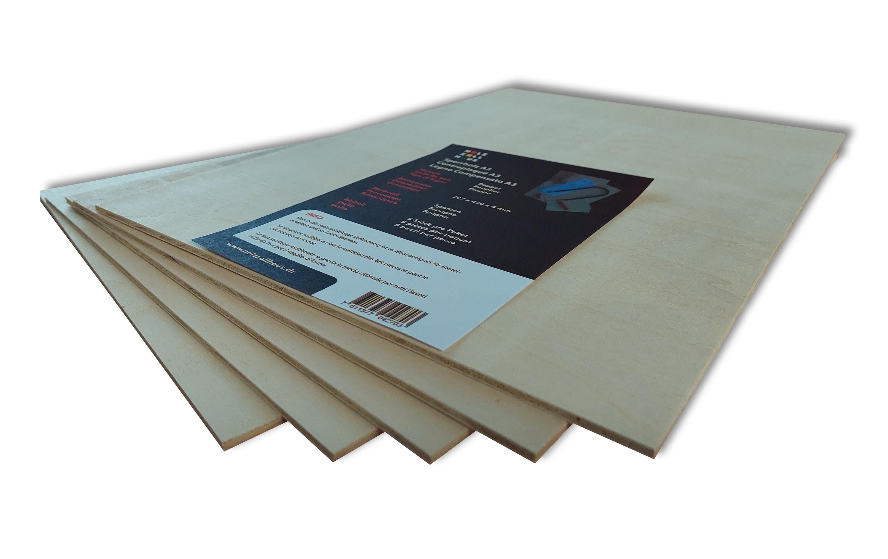 Holz Zollhaus Sperrholz zum Basteln 5 Stück, A3 Holz Zollhaus Sperrholz zum Basteln 5 Stück, A3