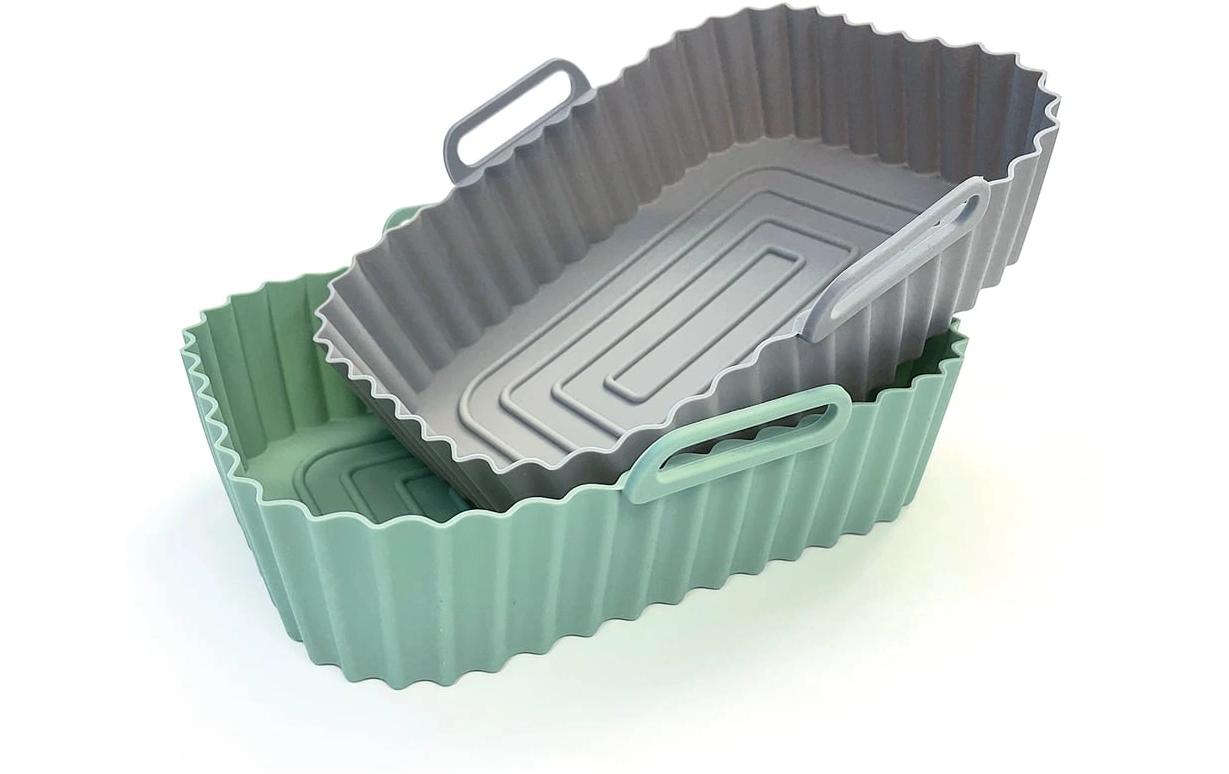 GOURMETmaxx Auflaufform-Set 2 Stück Eckig, Grau/Mint,1500 ml