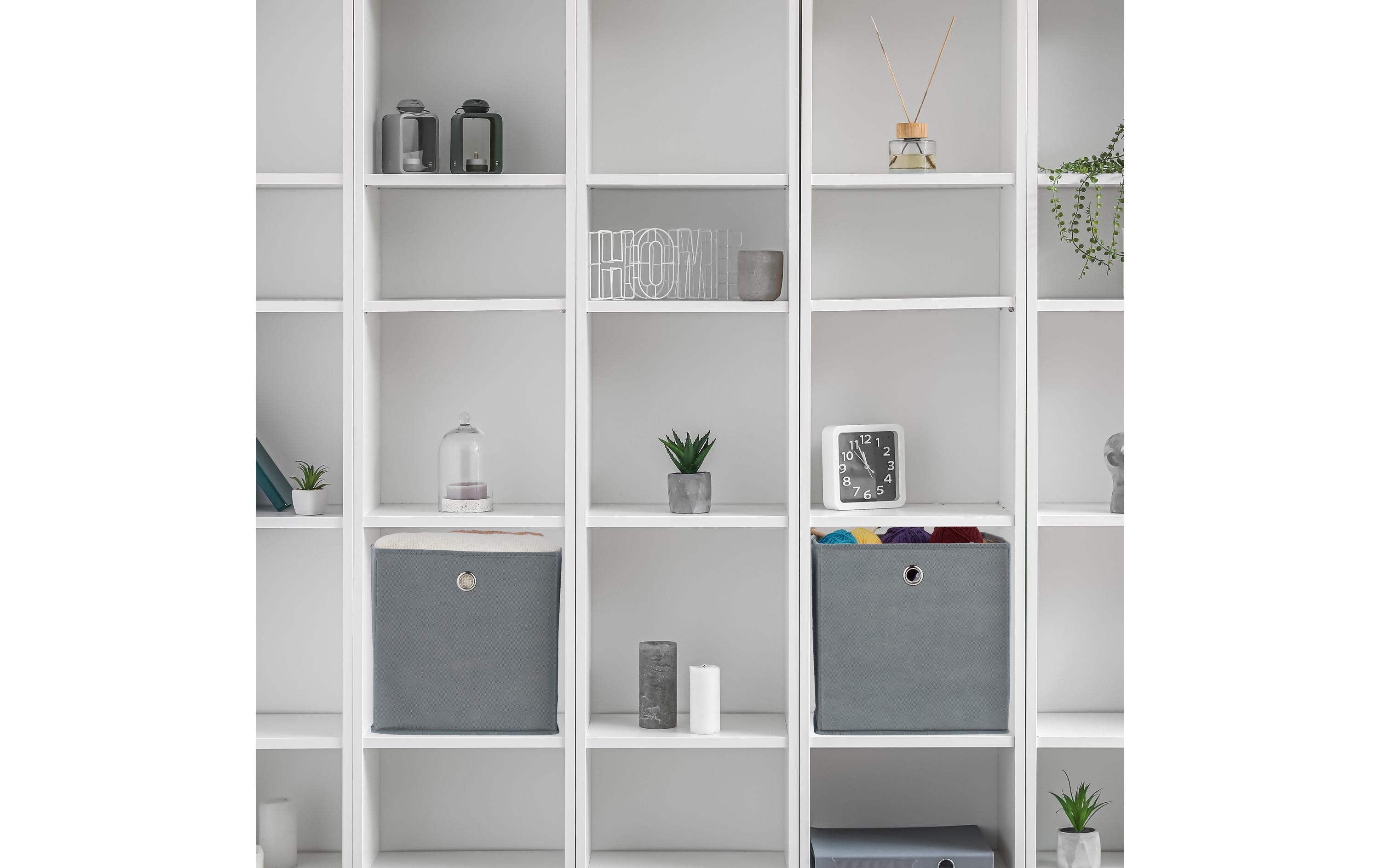 relaxdays Aufbewahrungsbox 4er Set Grau