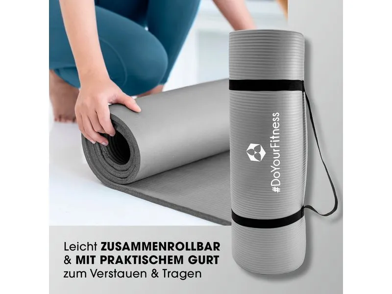 World Fitness Fitnessmatte Yamuna 183 cm x 61 cm, Grau