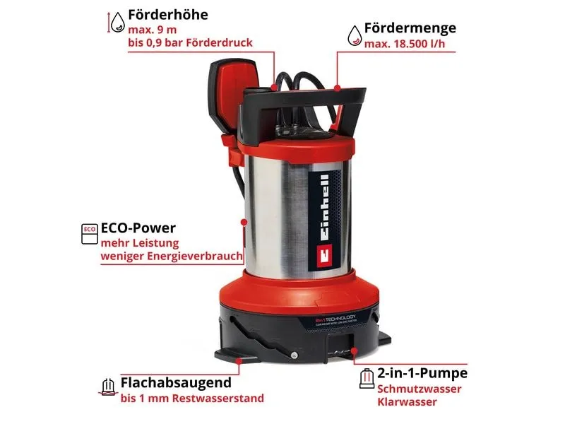 Einhell Schmutzwasserpumpe Flutset GE-DP 7535 N LL ECO Einhell Schmutzwasserpumpe Flutset GE-DP 7535 N LL ECO