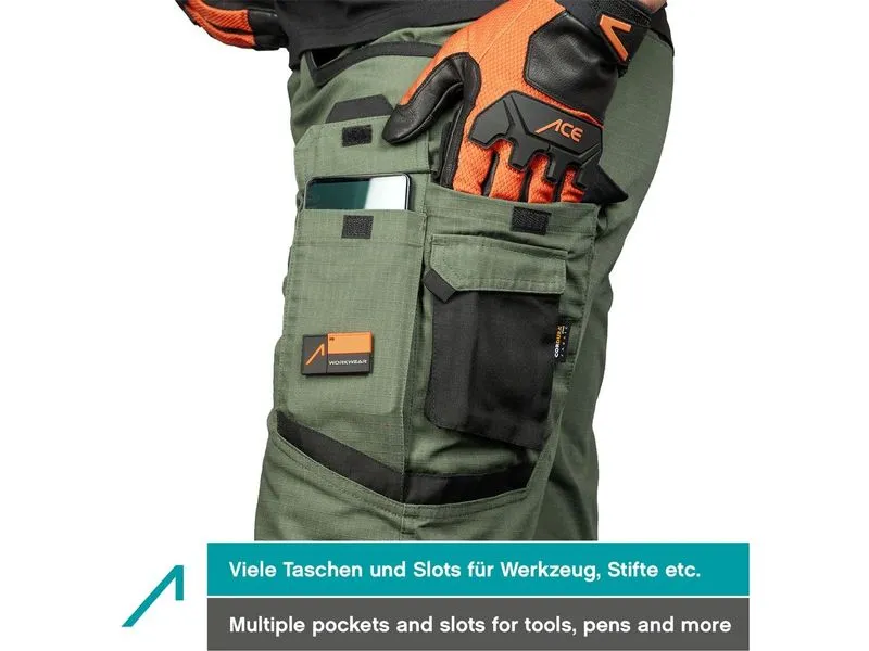 ACE ACE Constructor Herren-Arbeitshose lang Herren Oliv 62 ACE ACE Constructor Herren-Arbeitshose lang Herren Oliv 62