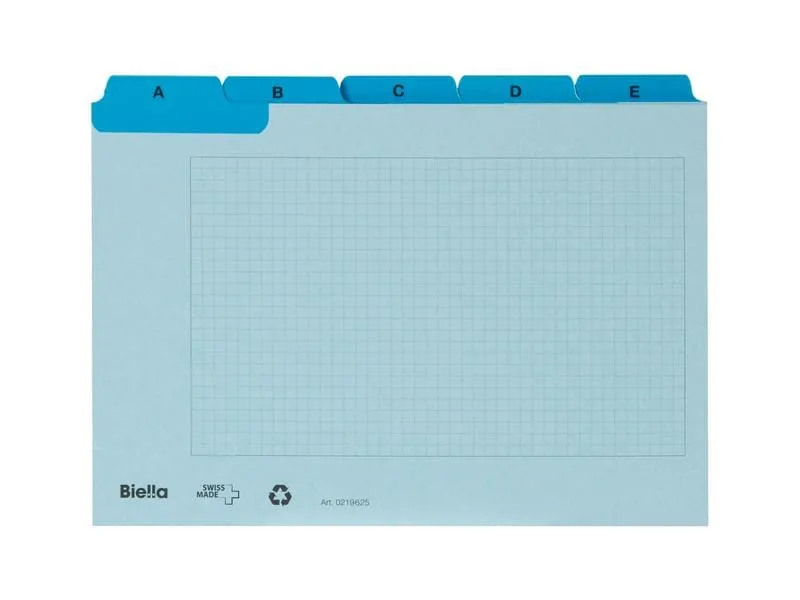 Biella Karteikarten A6, A-Z, 25-teilig, Blau