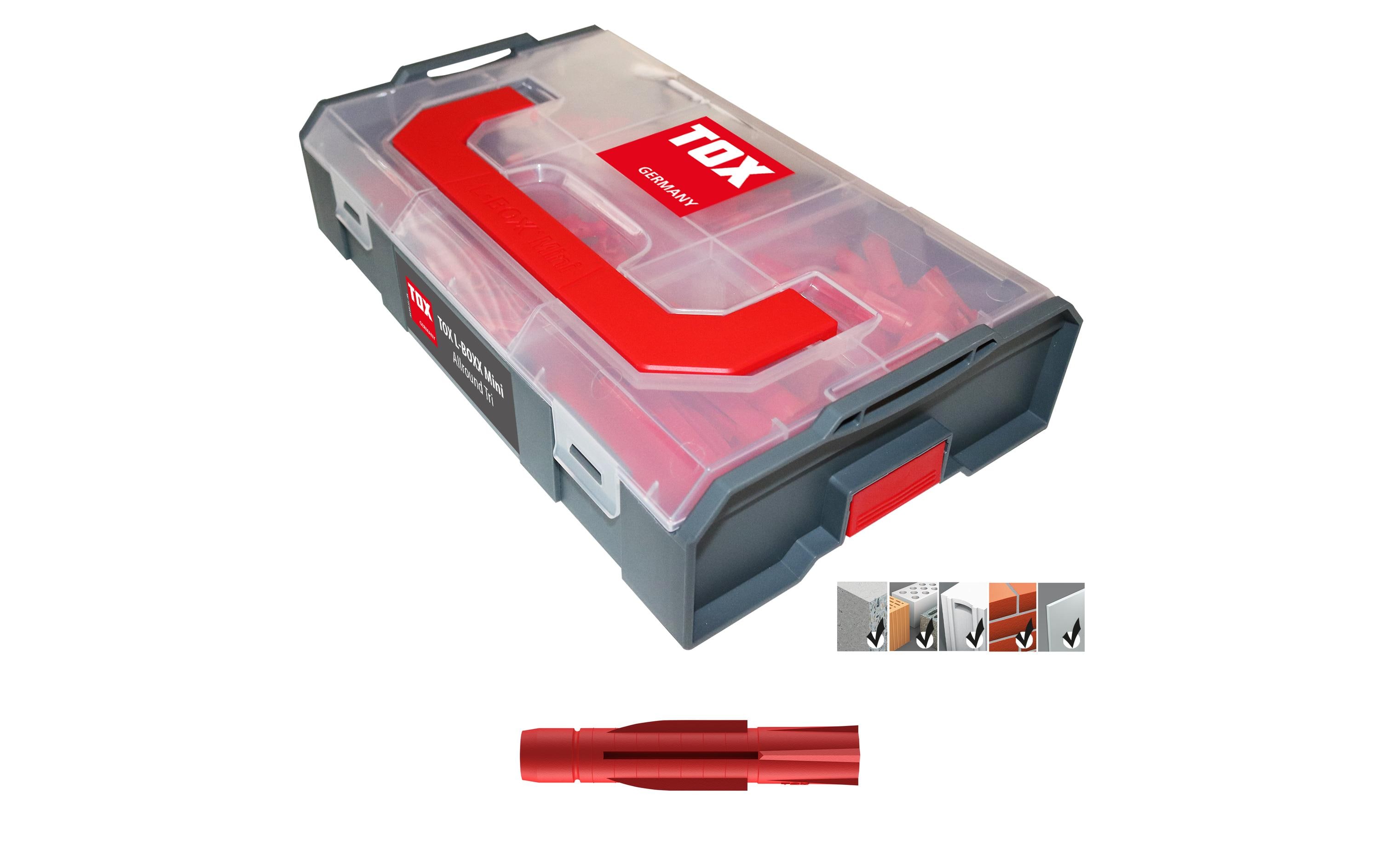 Tox-Dübel Dübel Sortiment L-Boxx Mini Allround Tri, 266 Stück Tox-Dübel Dübel Sortiment L-Boxx Mini Allround Tri, 266 Stück
