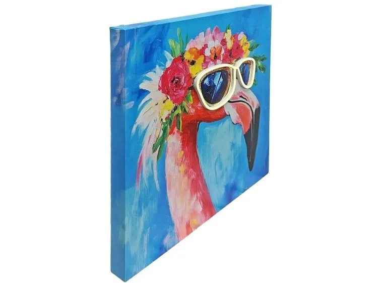 Dameco LED Bild Pop Art Flamingo mit Neon Licht Brille Dameco LED Bild Pop Art Flamingo mit Neon Licht Brille