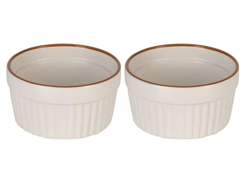 FURBER Auflaufform-Set 200 ml Rund, Sandweiss