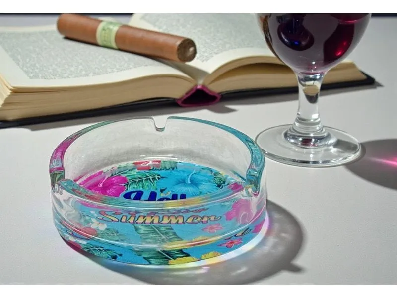 Dameco Aschenbecher Aschenbecher rund Hello Summer Blau